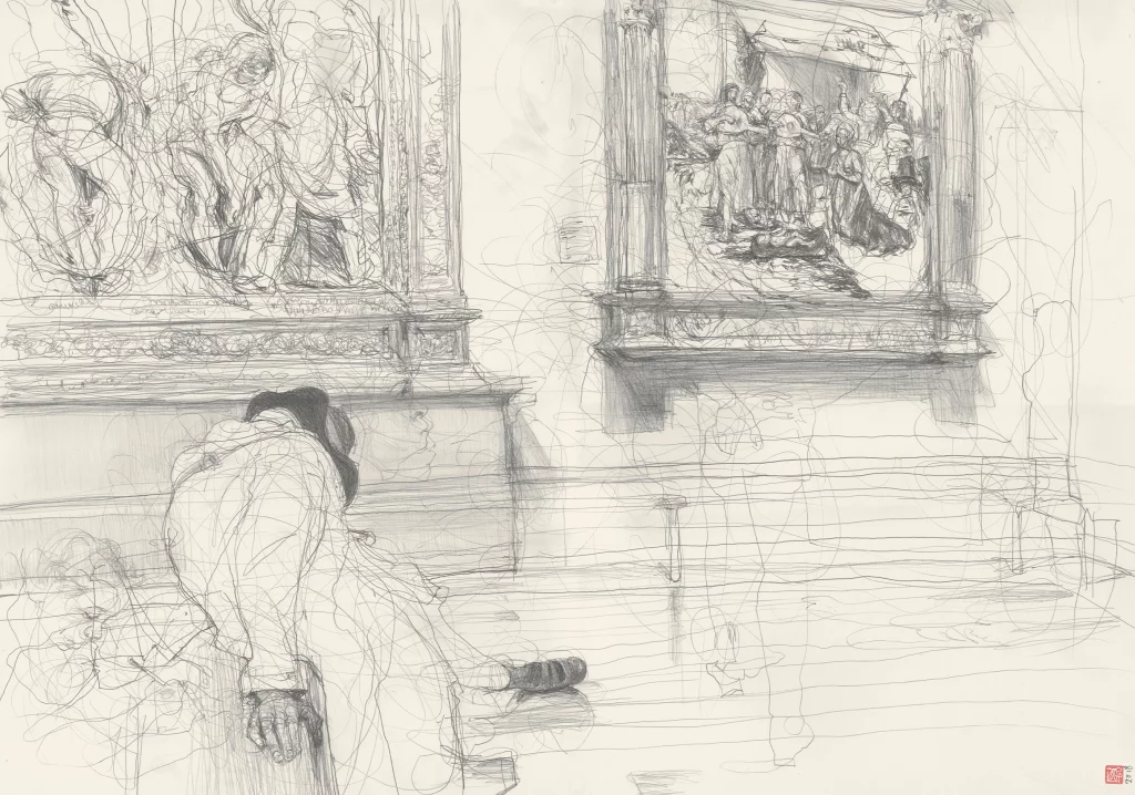 A1 Drawing Landscape - Sleeper at Piero