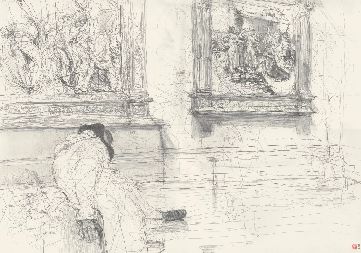 A1 Drawing Landscape - Sleeper at Piero
