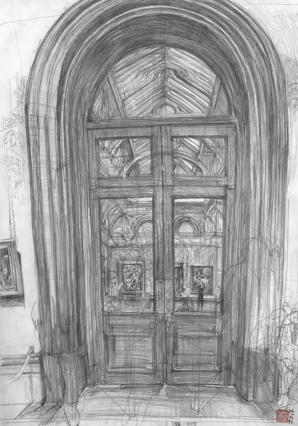 A2 Drawing Portrait - Original Doorway [Room Thirty]