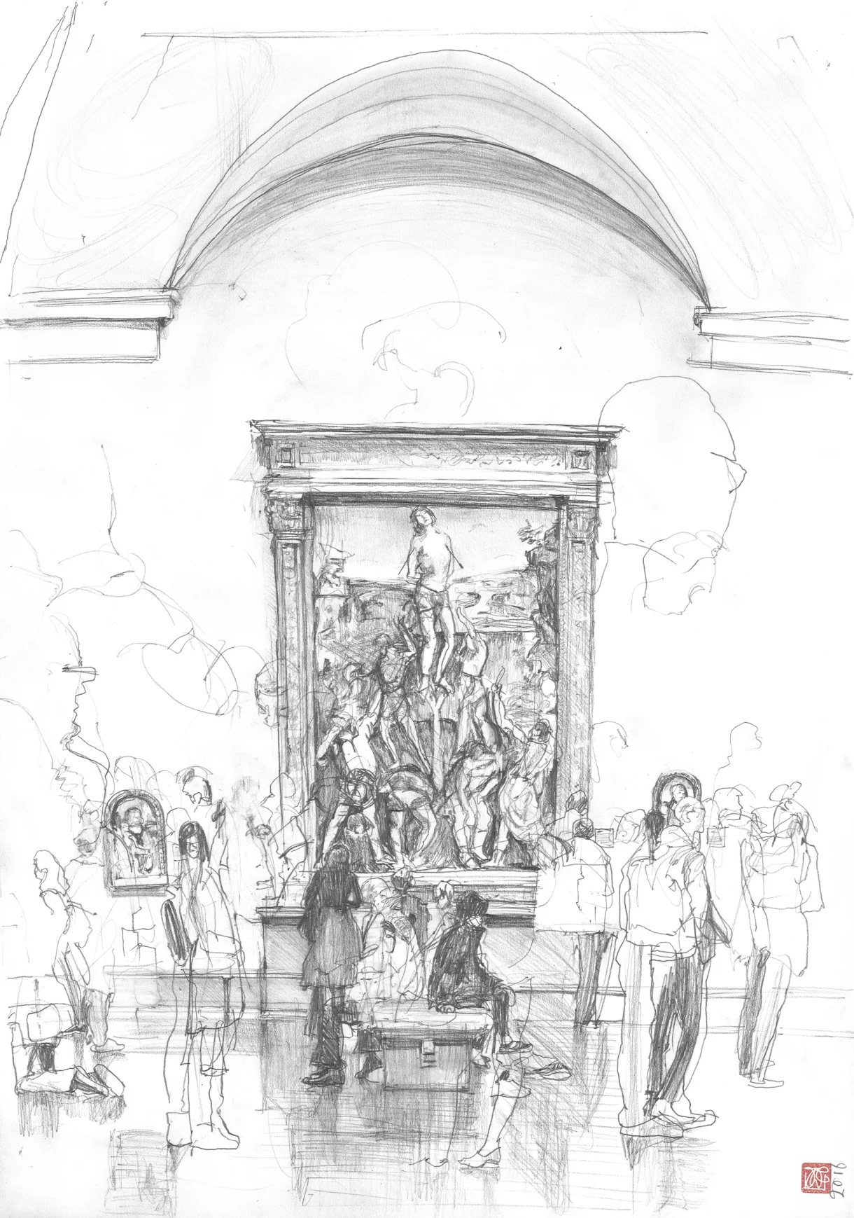 A2 Drawing Portrait - Sold - Martyrdom of Saint Web
