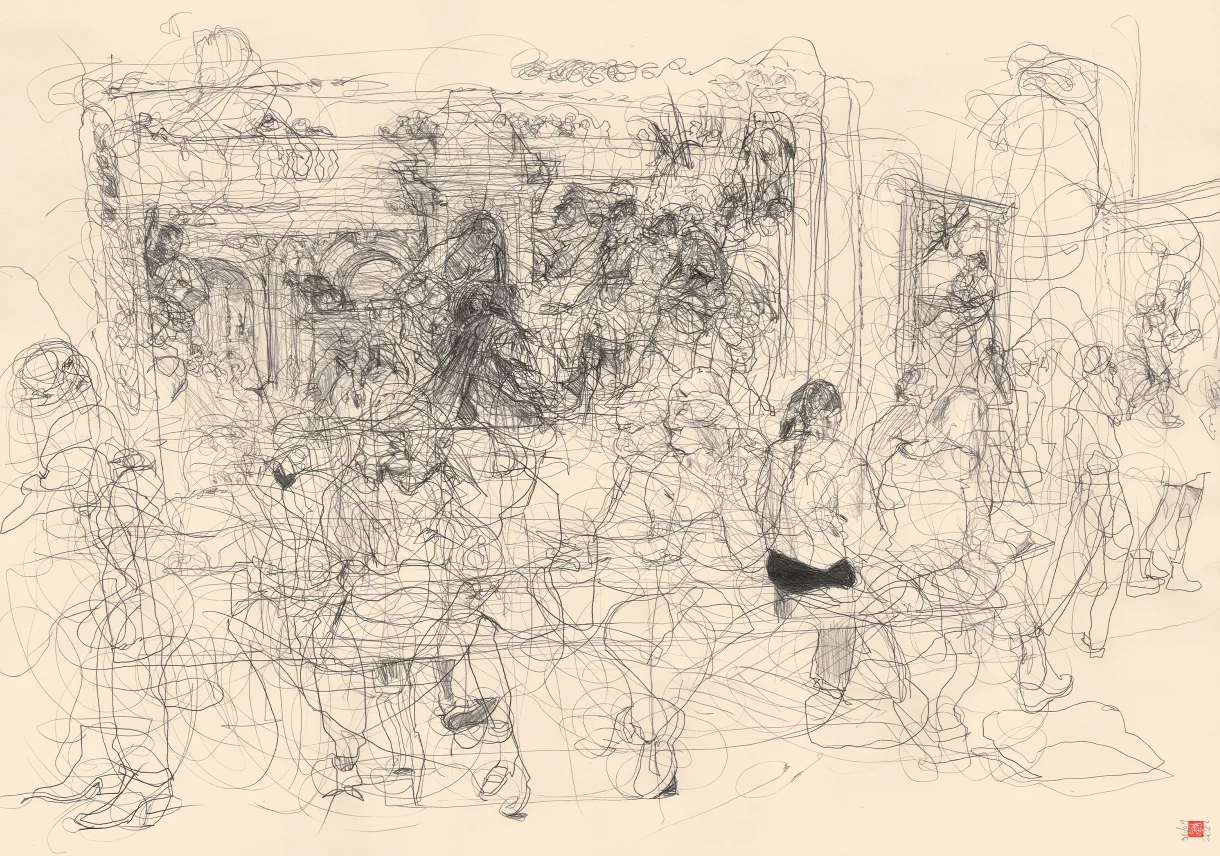A1 Drawing Landscape - Students Drawing at Darius before Alexander