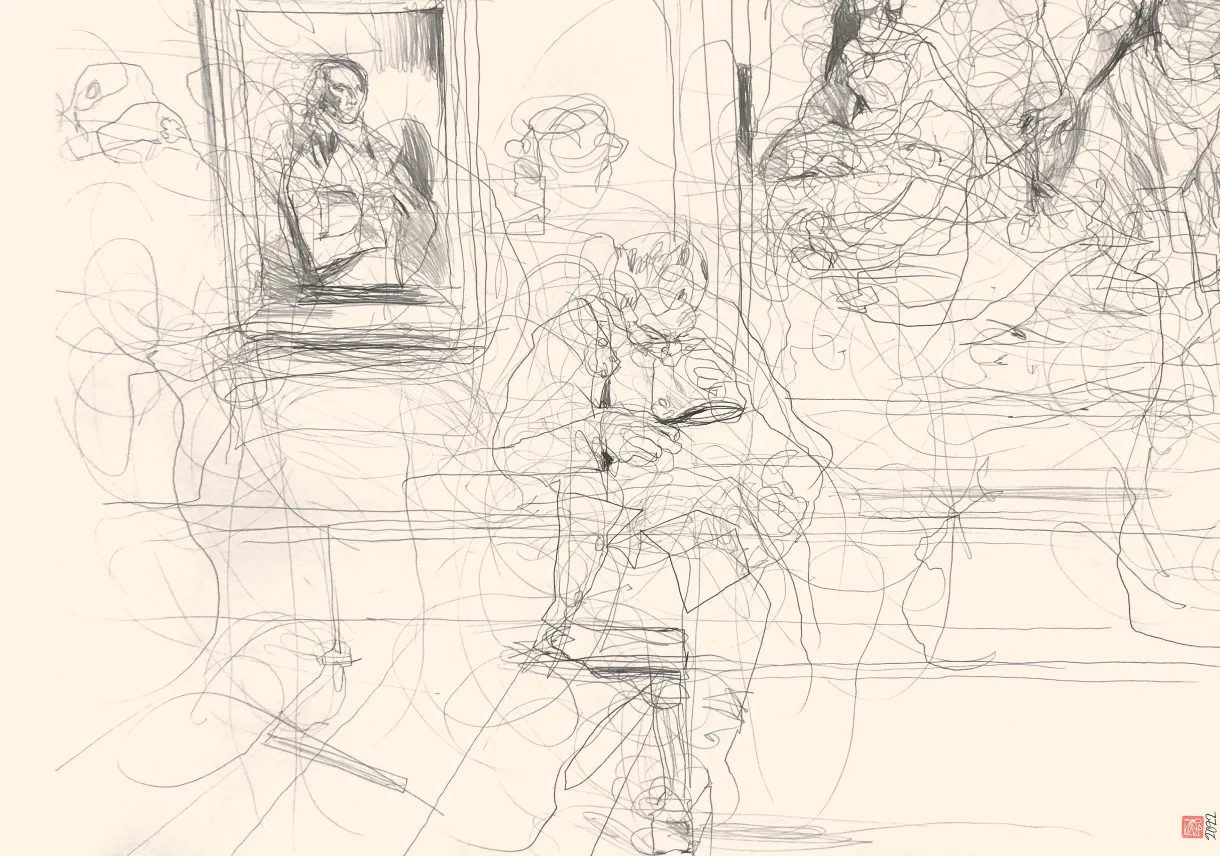 A1 Drawing Landscape - Magnifier and Map at Lady Grey