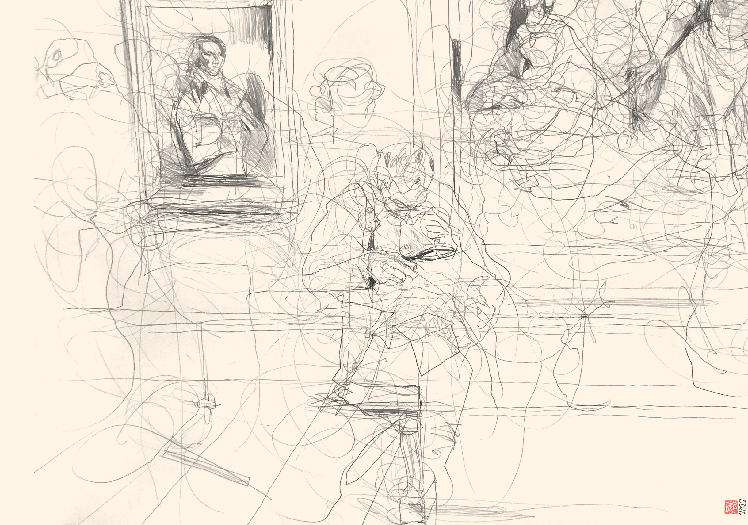 A1 Drawing Landscape - Magnifier and Map at Lady Grey